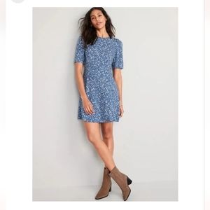 Old Navy Fit & Flare Puff-Sleeve Smocked Cutout Mini Dress for Women